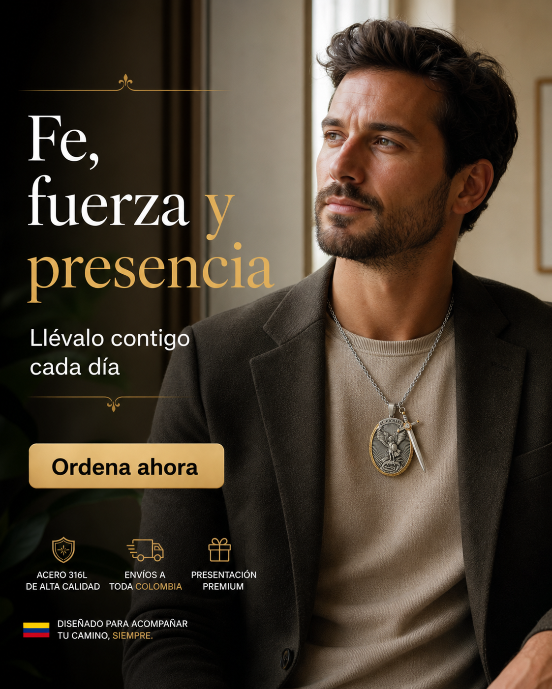 Collar Arcángel San Miguel + Caja Premium
